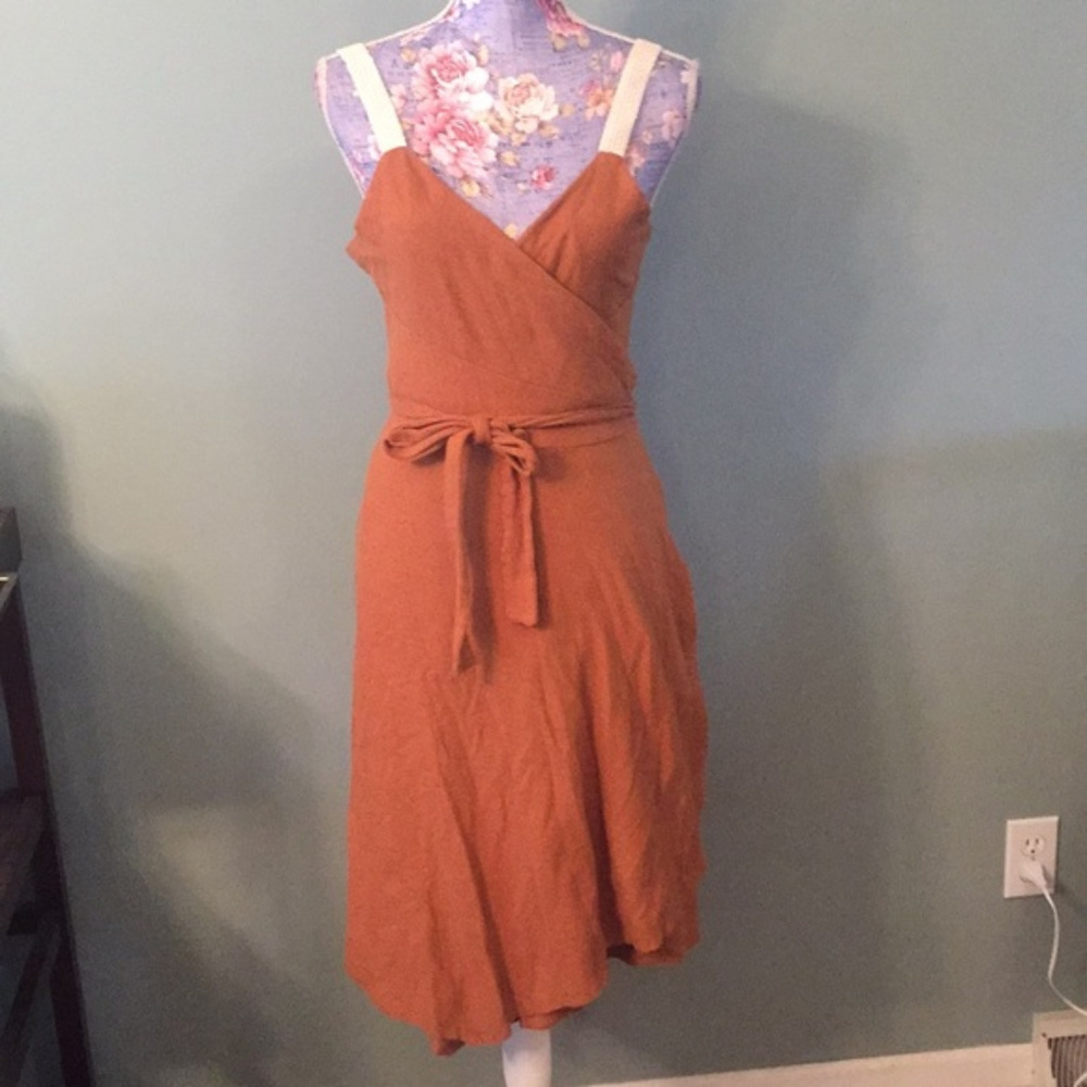 Akemi + Kin Rosaria 12 Mustard Wrap Dress Crochet - Picture 3 of 6